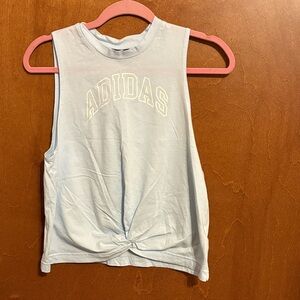 Adidas Sky Blue Knot Front Tank